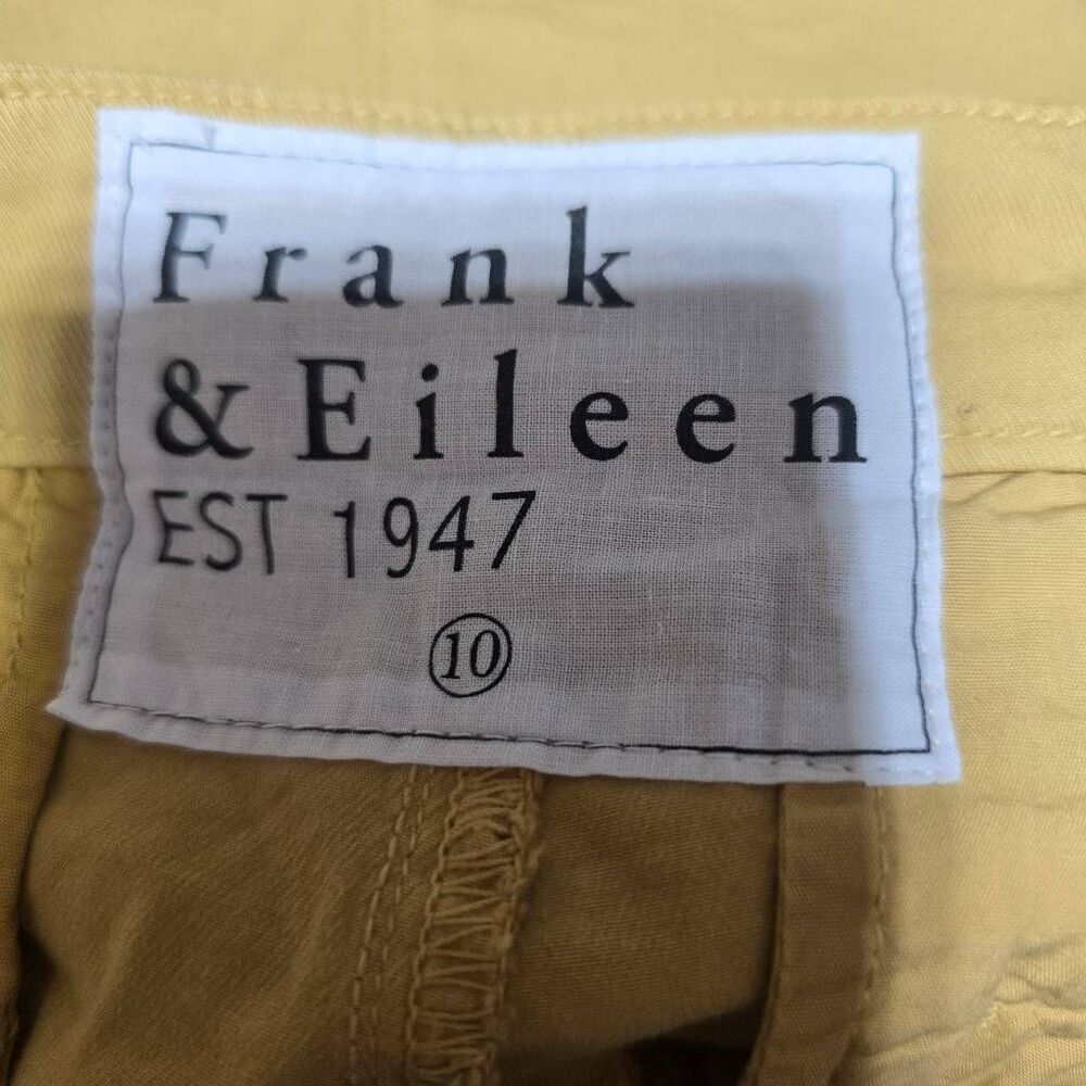 Frank & Eileen Wicklow Italian Performance Twill Chino Cropped Pants Mustard 10 - Picture 3 of 4